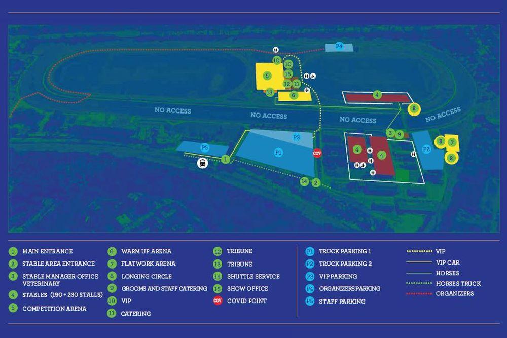 Mapa Chuchle Areny při CSI2*-W Prague Arena a CSIO3* CET Prague Cup